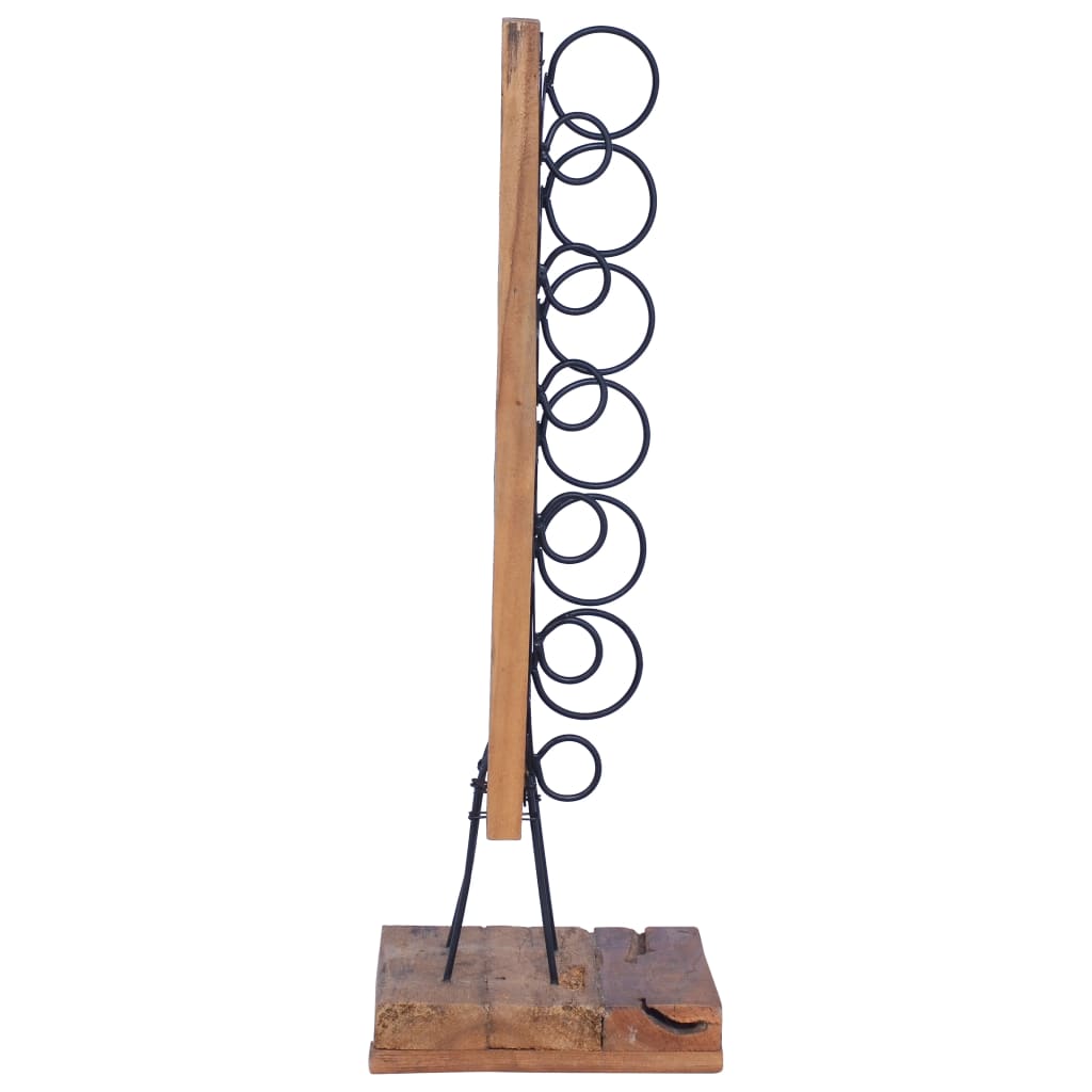 Wine Rack For 6 Bottles 13.8"X13.8"X39.4" Solid Teak Wood