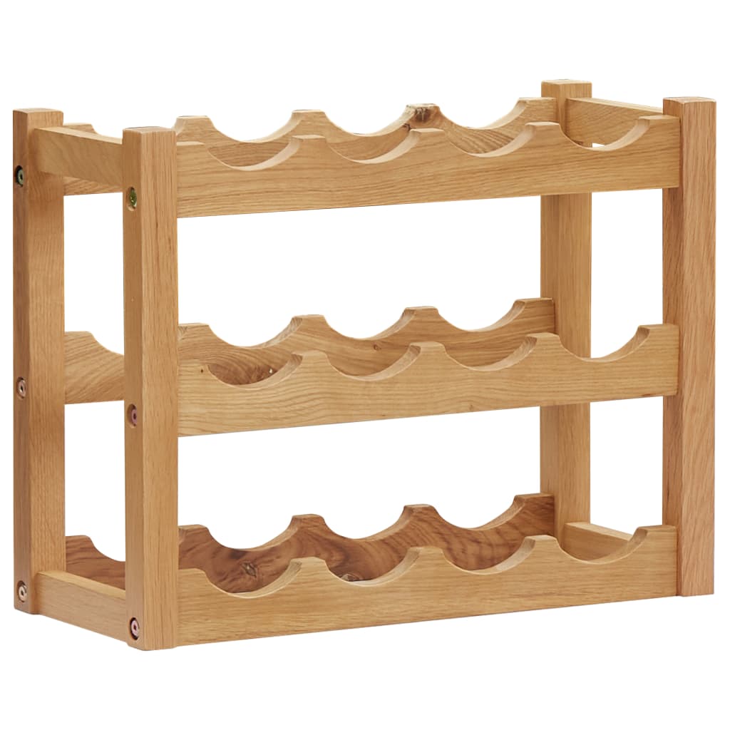 Wine Rack For 6 Bottles 14.6"X8.3"X8.3" Solid Oak Wood