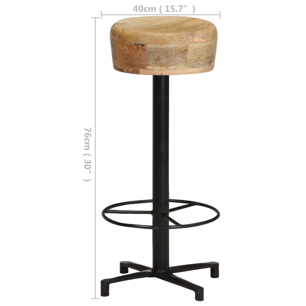 Bar Stool Set Of 2 Natural Wood