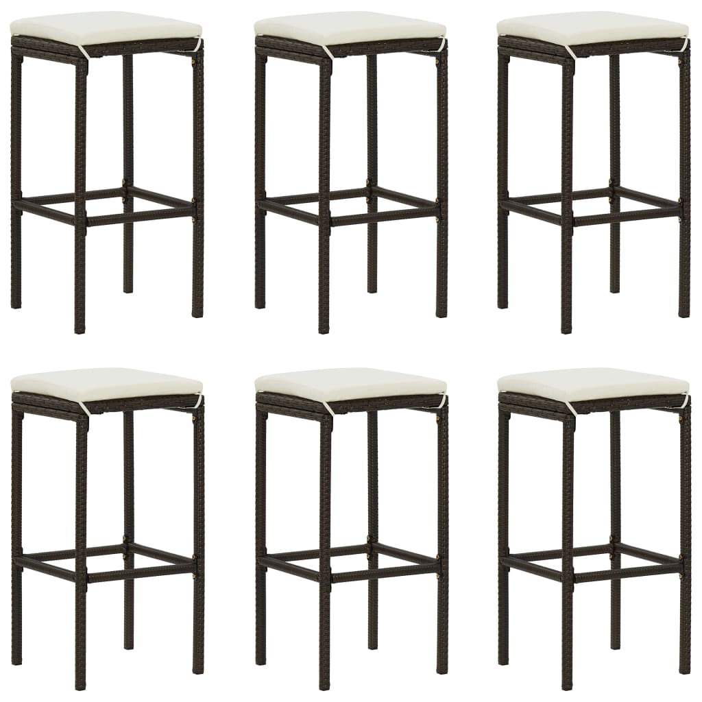 Bar Stool Set Of 2 Pe Rattan, Steel Standard Footrest