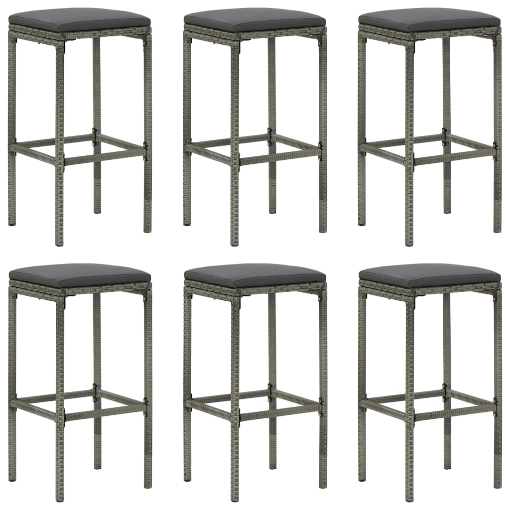 Bar Stool Set Of 2 Pe Rattan, Steel Standard Footrest