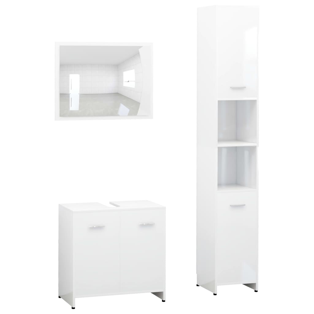 Bathroom Furniture Set Engineered Wood Medium