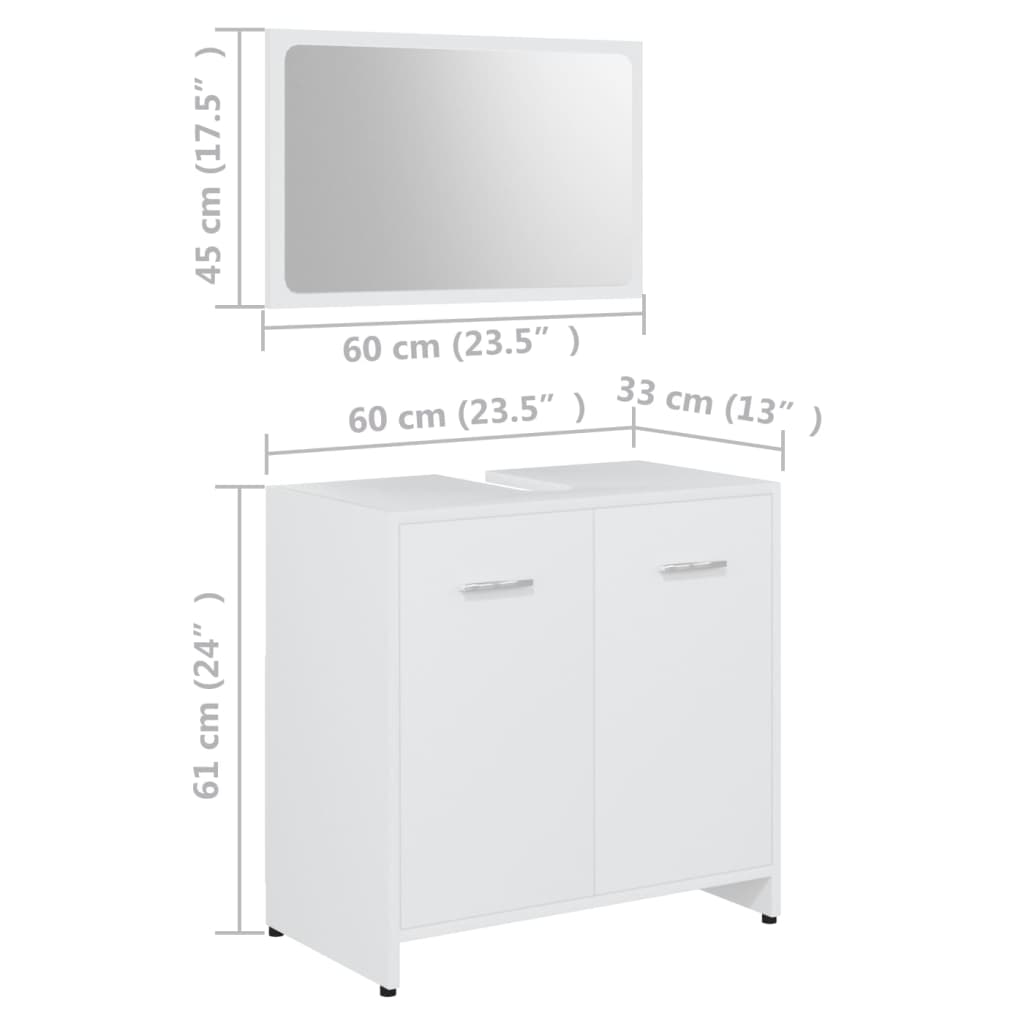 Bathroom Furniture Set Engineered Wood Medium
