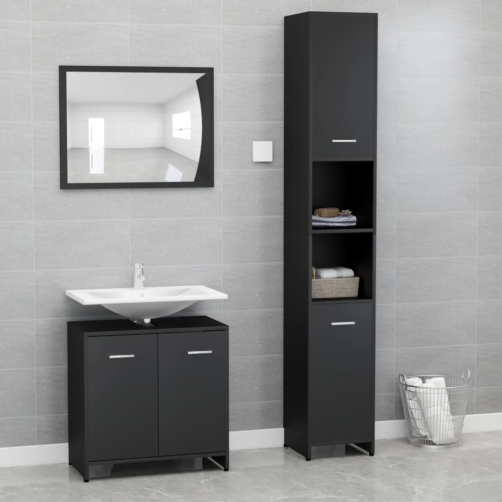 Bathroom Furniture Set Engineered Wood Medium