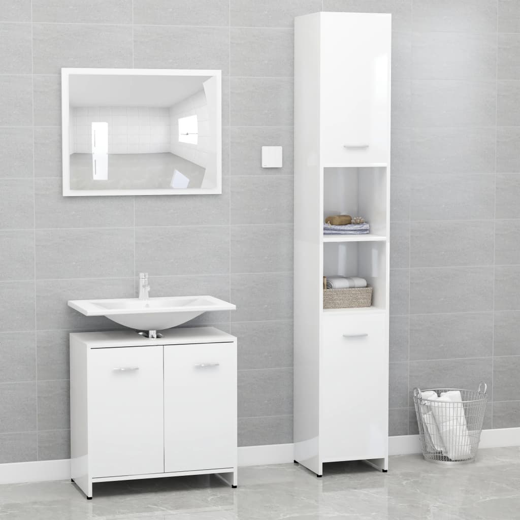 Bathroom Furniture Set Engineered Wood Medium