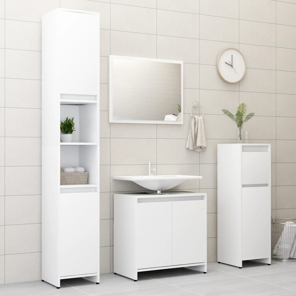 Bathroom Furniture Set Engineered Wood Medium