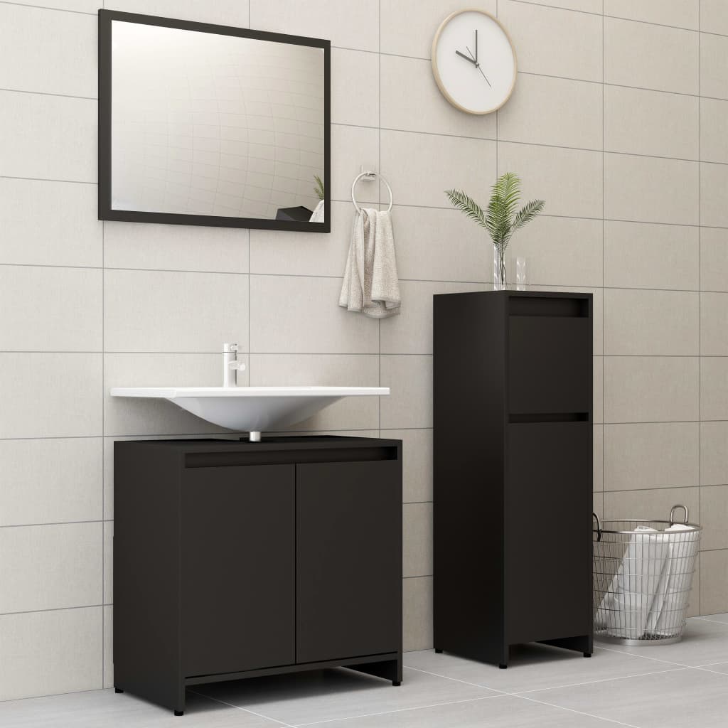 Bathroom Furniture Set Engineered Wood Medium