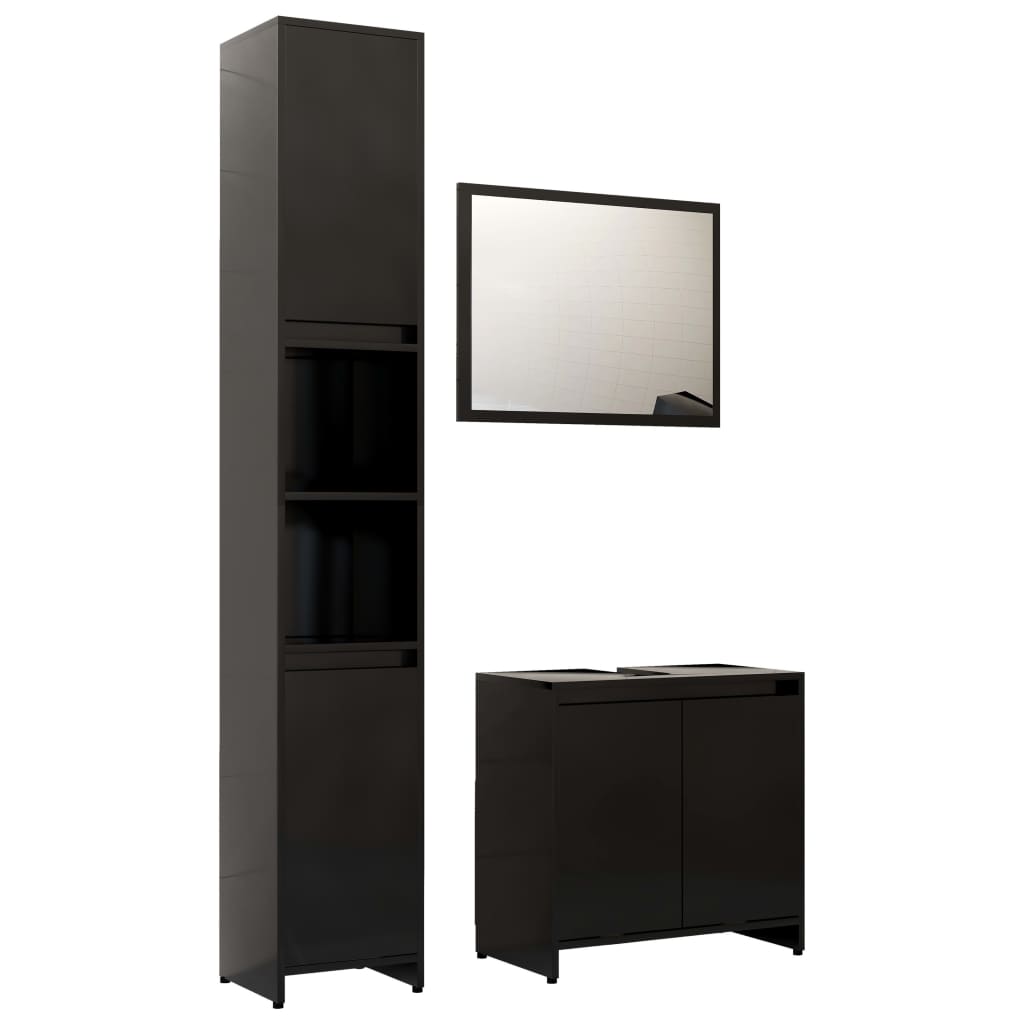 Bathroom Furniture Set Engineered Wood Medium
