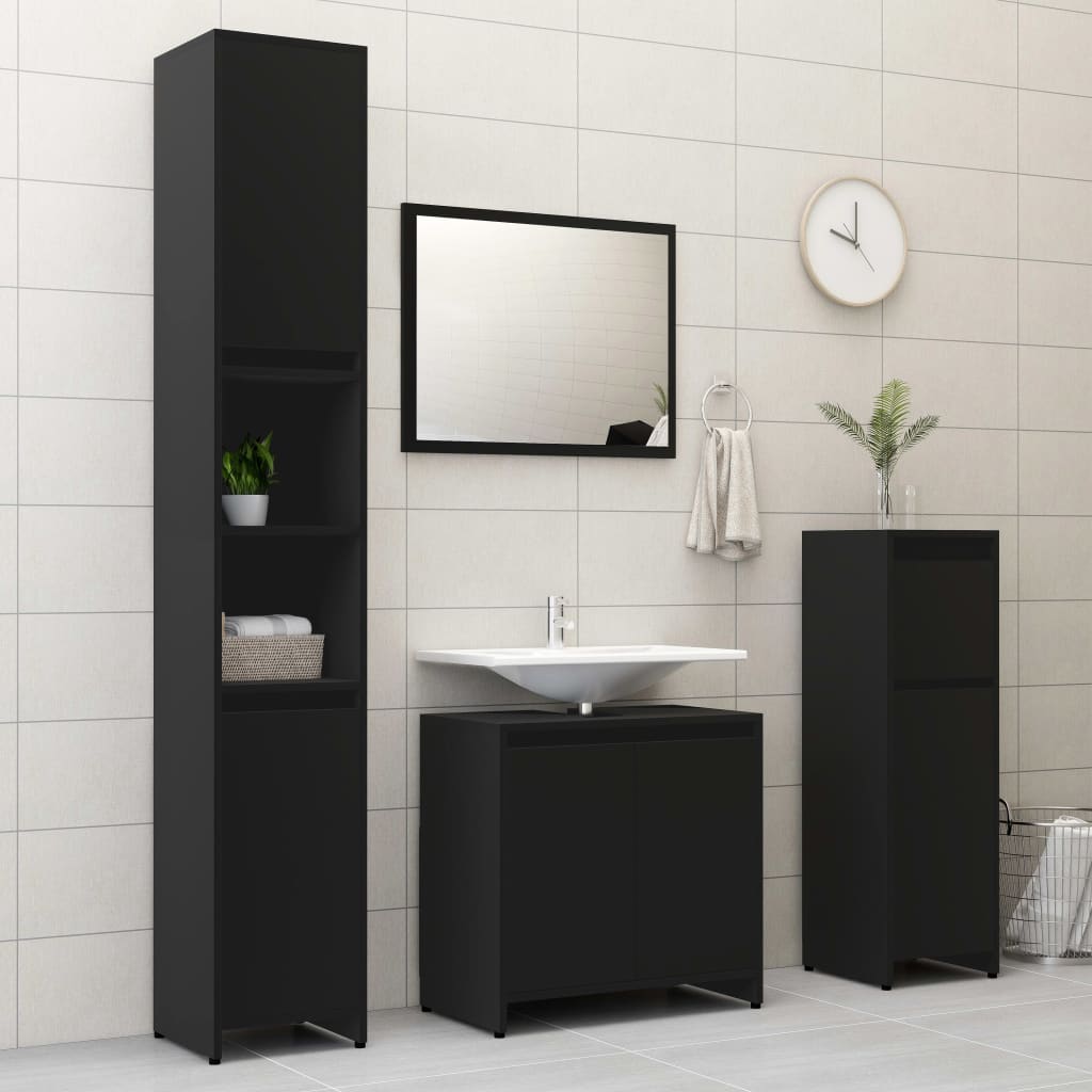Bathroom Furniture Set Engineered Wood Medium