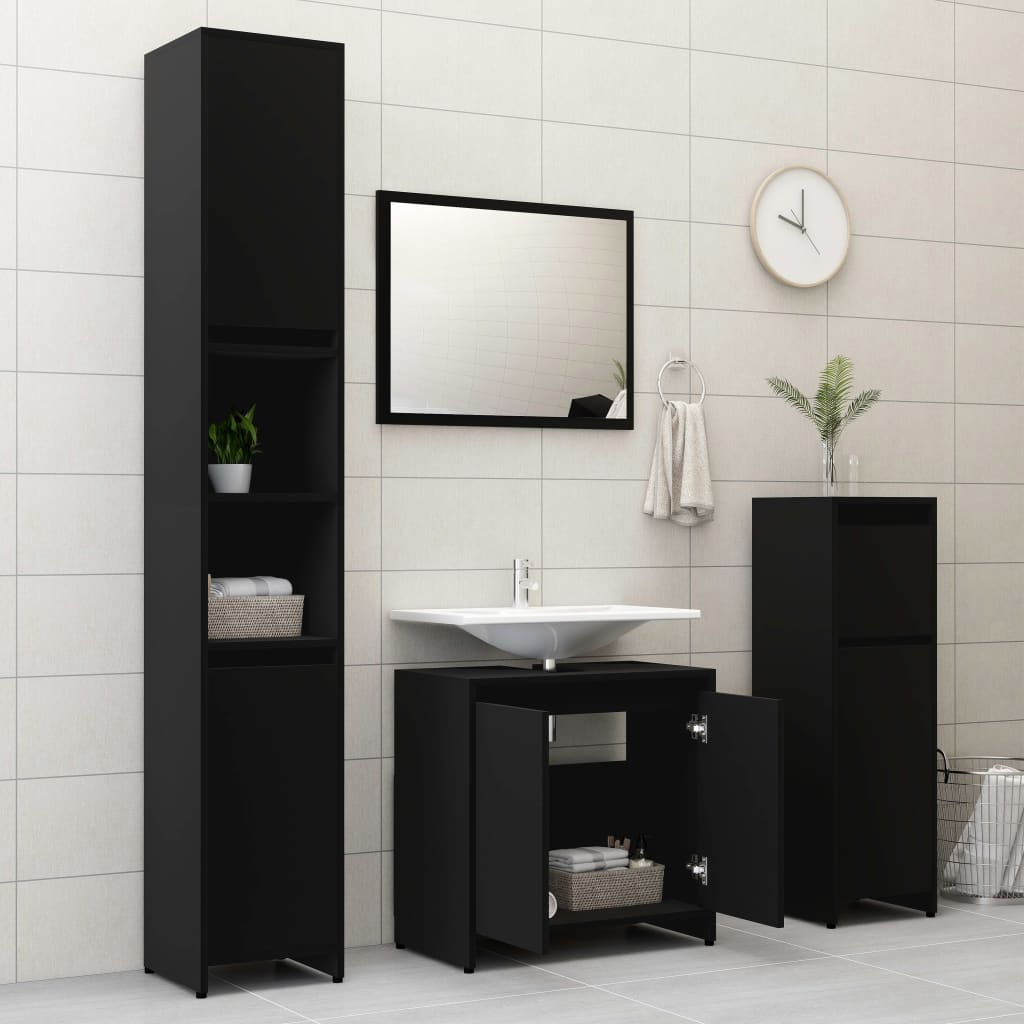 Bathroom Furniture Set Engineered Wood Medium