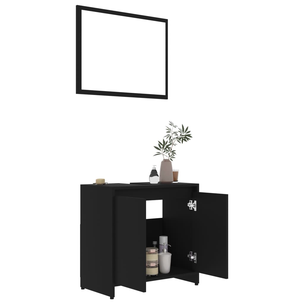 Bathroom Furniture Set Engineered Wood Medium