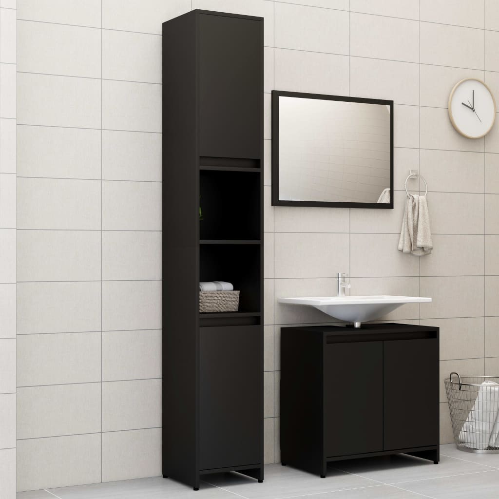 Bathroom Furniture Set Engineered Wood Medium