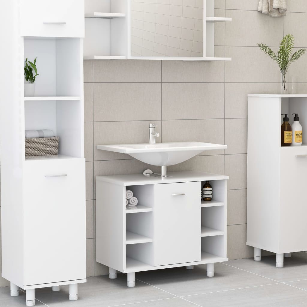 Bathroom Furniture Set Engineered Wood Medium