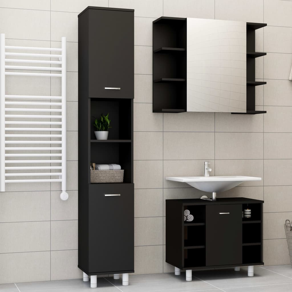 Bathroom Furniture Set Engineered Wood Medium
