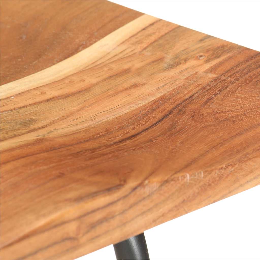 Bar Stool Set Of 2 Natural Wood Solid Acacia Wood Standard