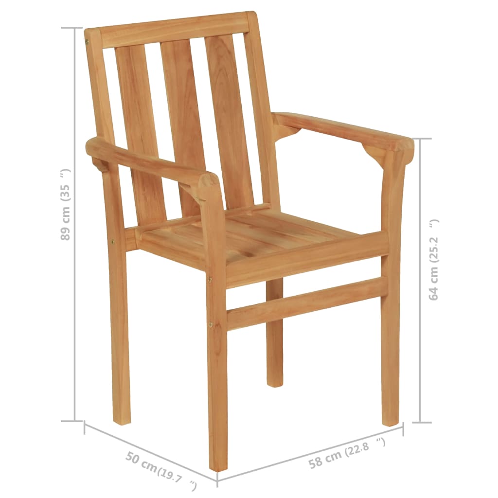 5 Piece Patio Dining Set Solid Teak Wood