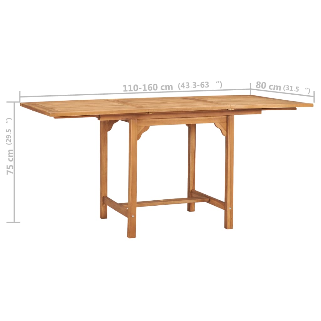5 Piece Patio Dining Set Solid Teak Wood