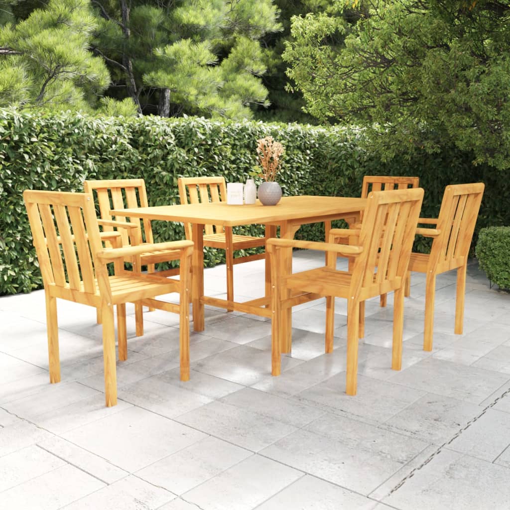5 Piece Patio Dining Set Solid Teak Wood