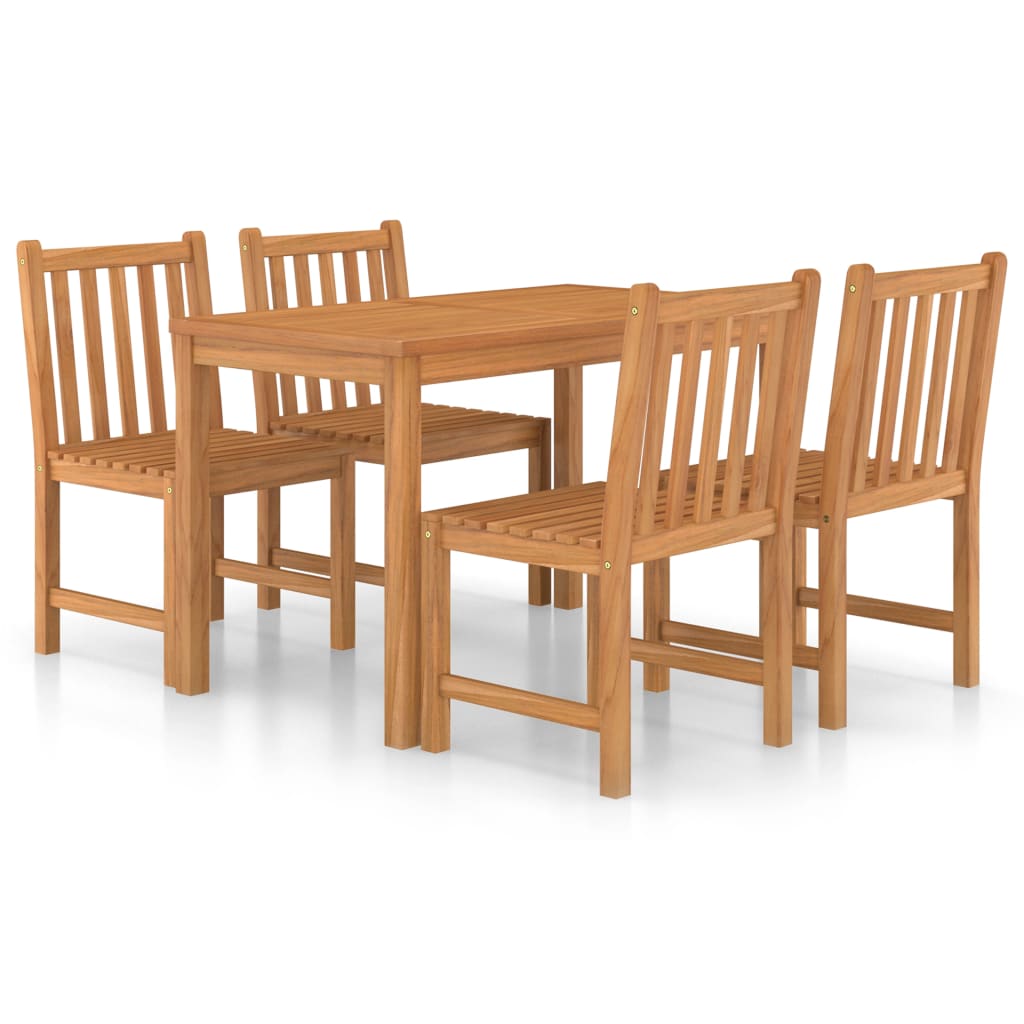 5 Piece Patio Dining Set Solid Teak Wood