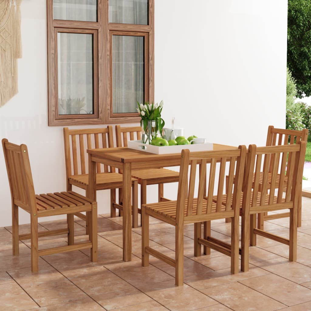 5 Piece Patio Dining Set Solid Teak Wood