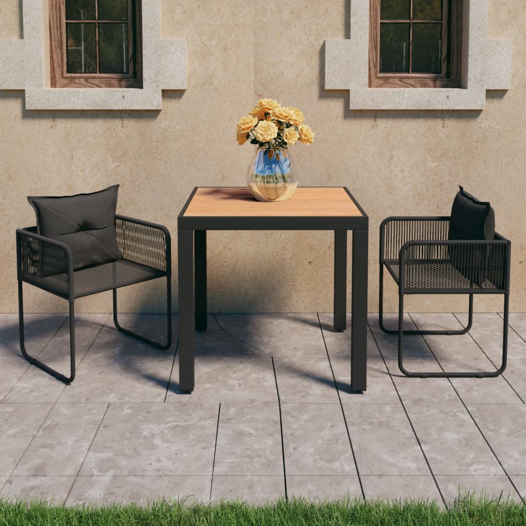 3 Piece Patio Dining Set Pvc Rattan