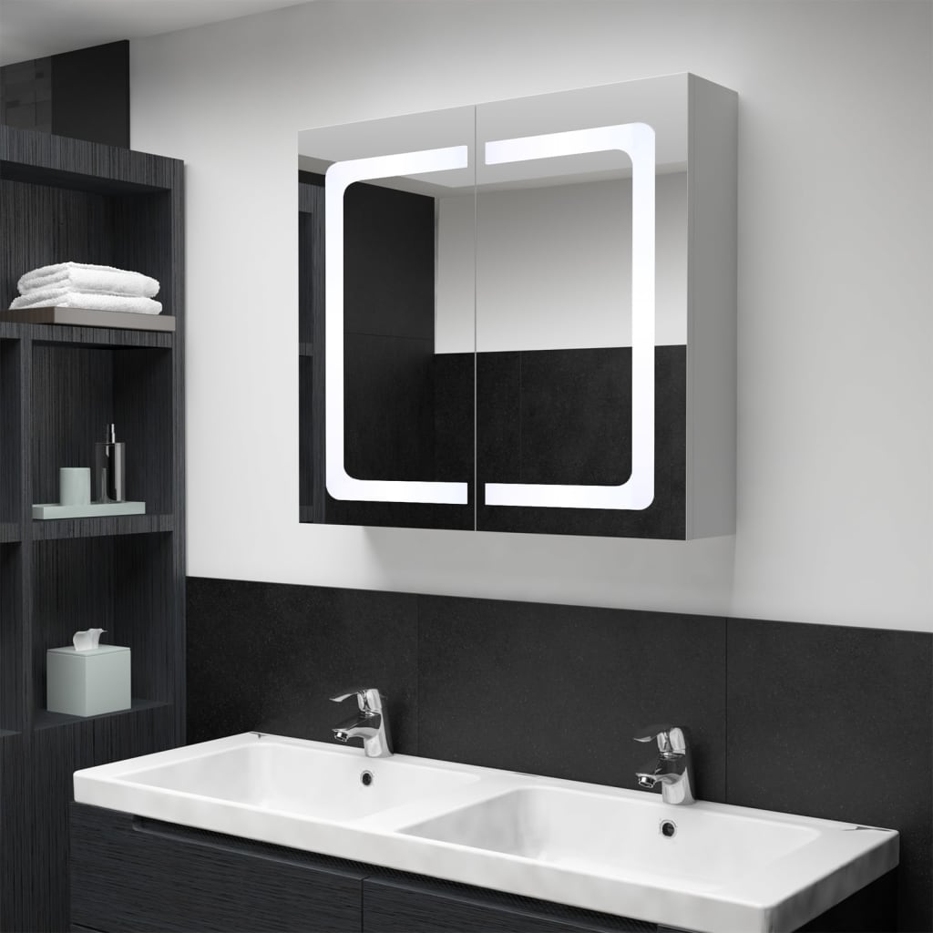 Bathroom Cabinet Anthracite Mdf, Glass Medium Bathroom Cabinet