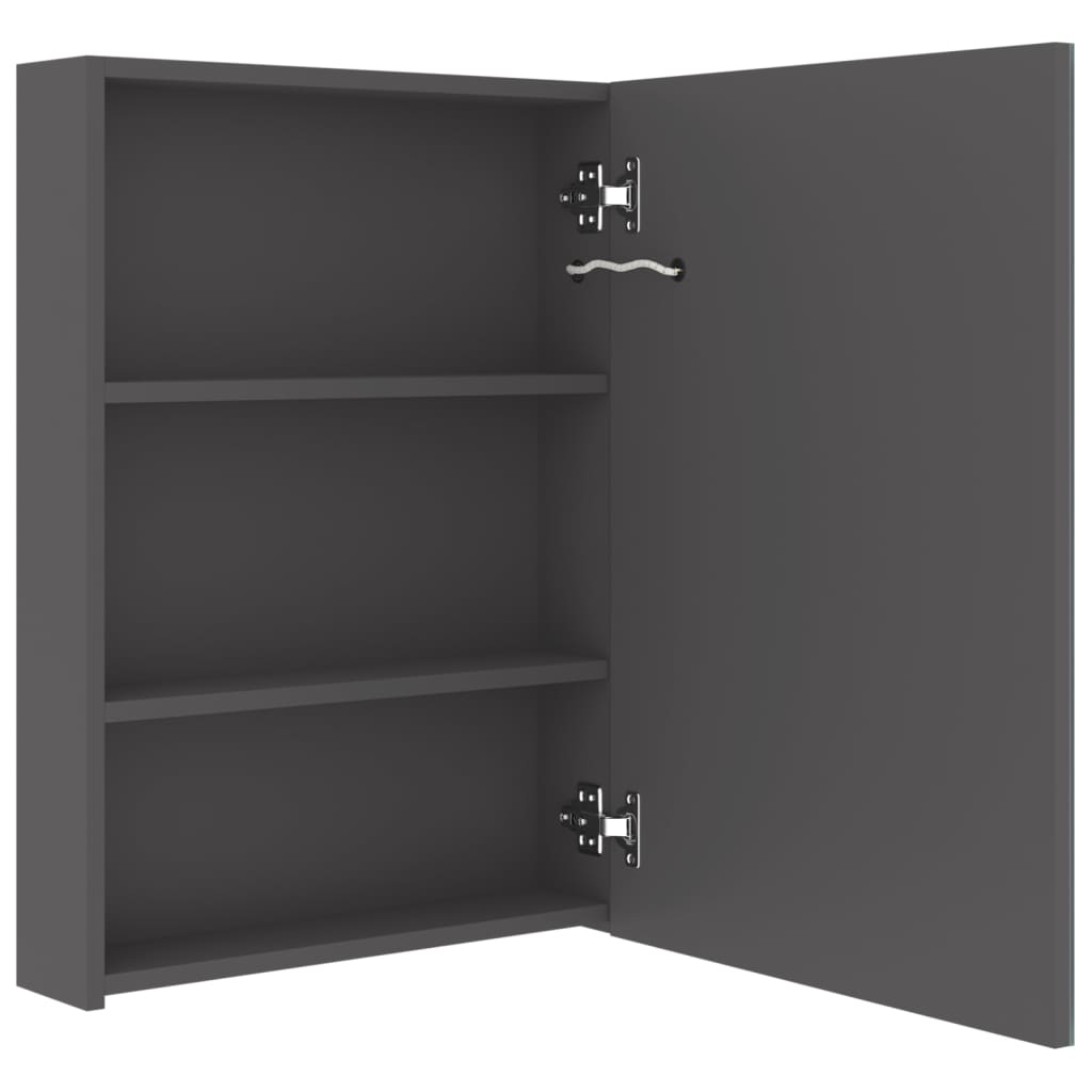 Bathroom Cabinet Grey Mdf With Melamine Finish, Glass Medium