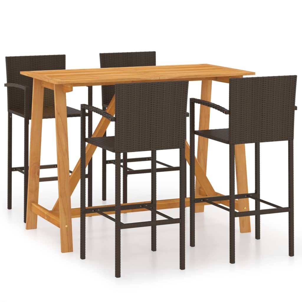 Garden Bar Set Solid Acacia Wood Medium Durable