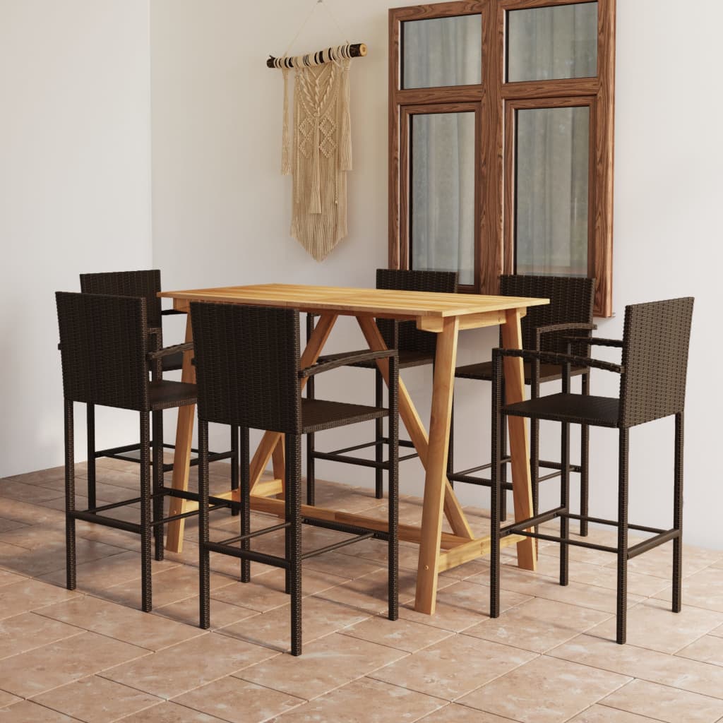 Garden Bar Set Solid Acacia Wood Medium Durable
