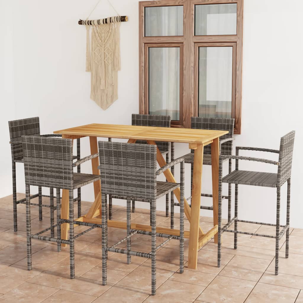 Garden Bar Set Solid Acacia Wood Medium Durable