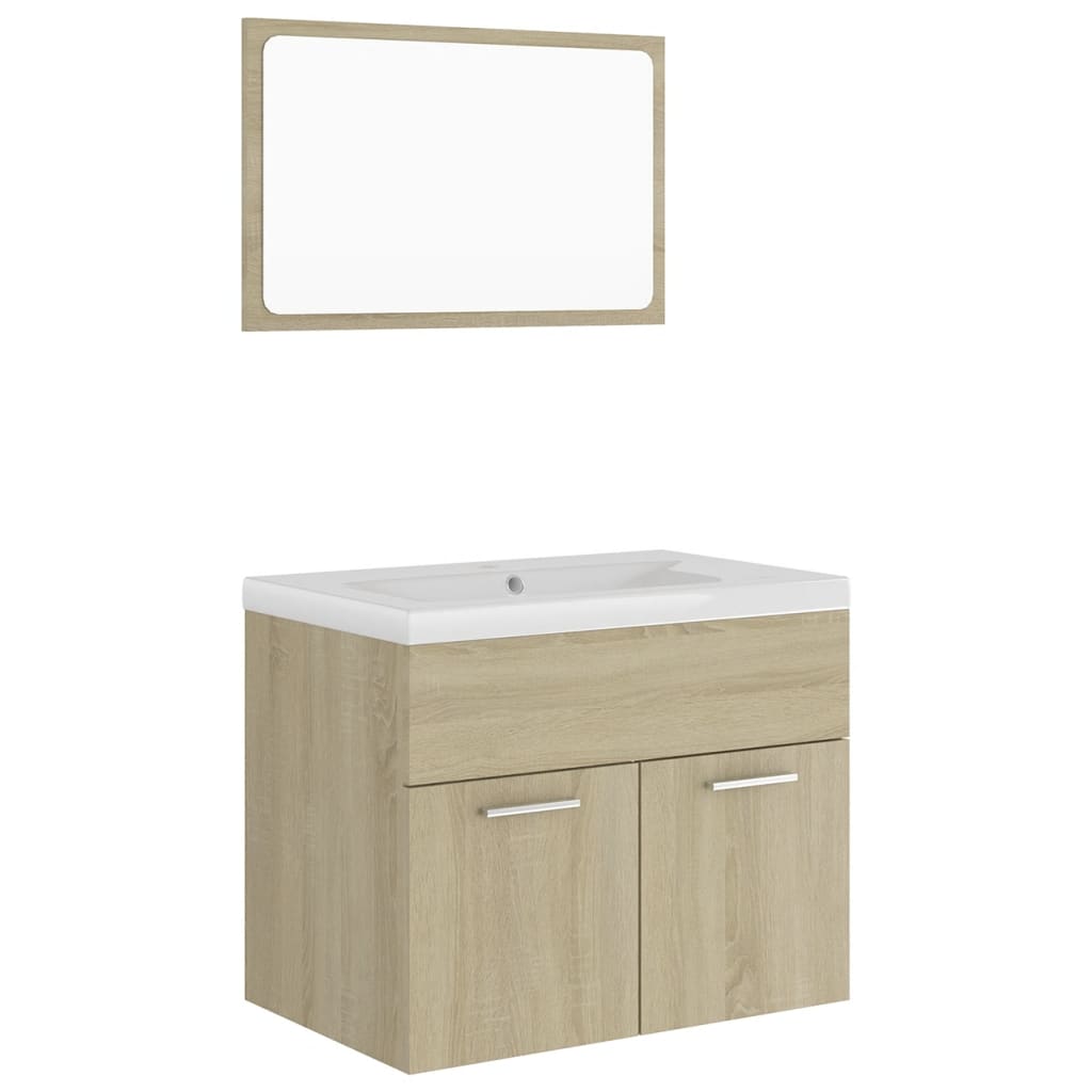 Bathroom Furniture Set Engineered Wood (804785+145061)