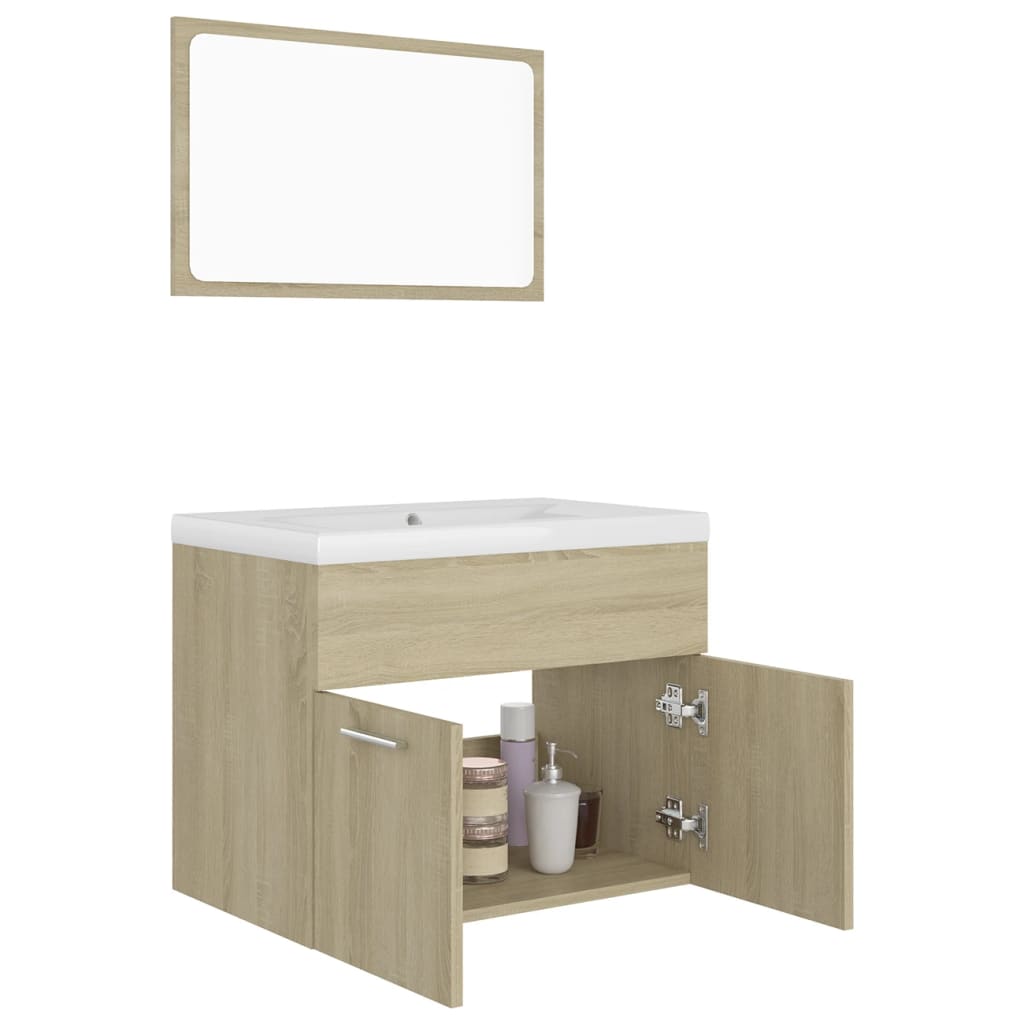 Bathroom Furniture Set Engineered Wood (804785+145061)