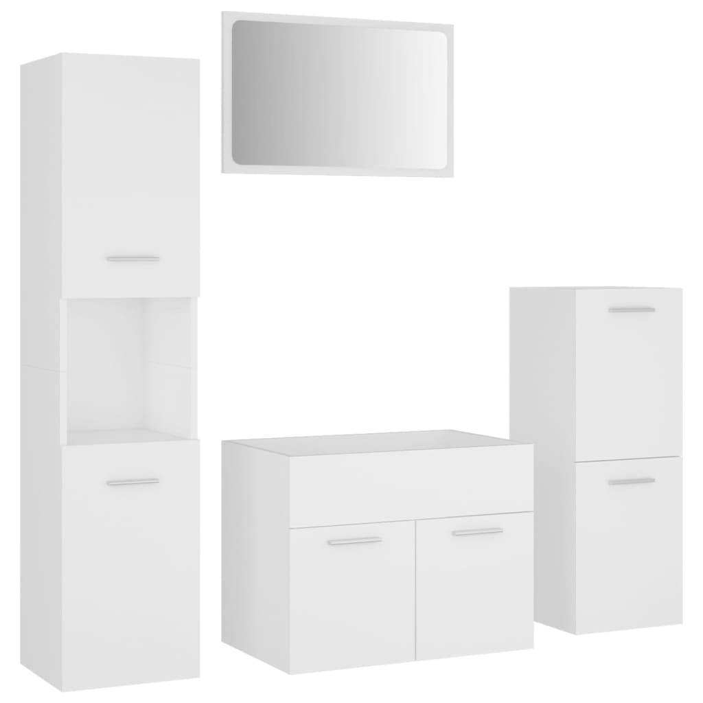 Bathroom Furniture Set Engineered Wood Compact