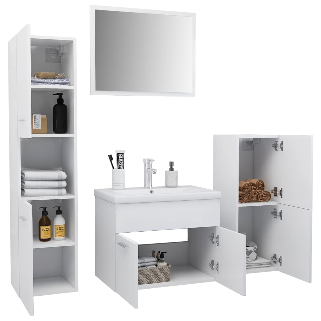 Bathroom Furniture Set Engineered Wood Compact