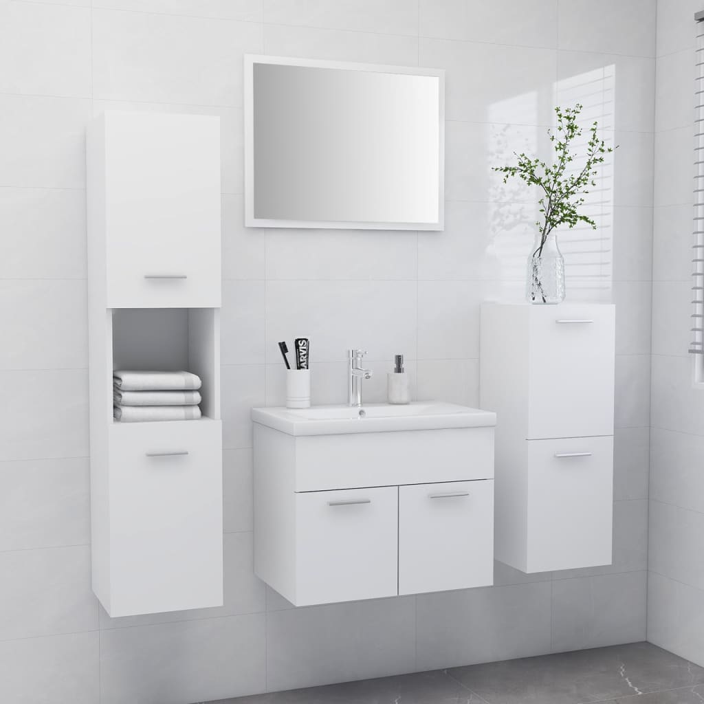 Bathroom Furniture Set Engineered Wood Compact