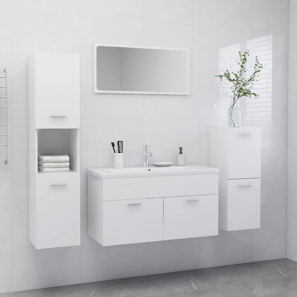 Bathroom Furniture Set Engineered Wood Compact