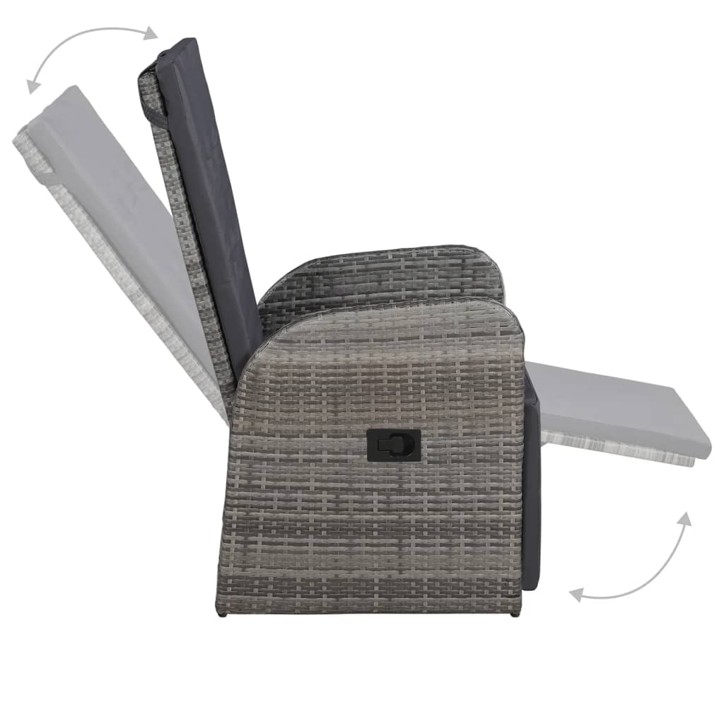 5 Piece Patio Dining Set Gray