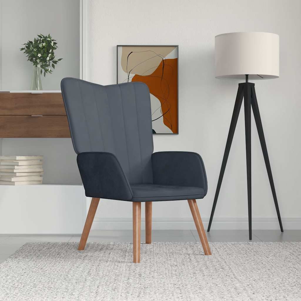 Relaxing Chair With Stool Velvet Standard