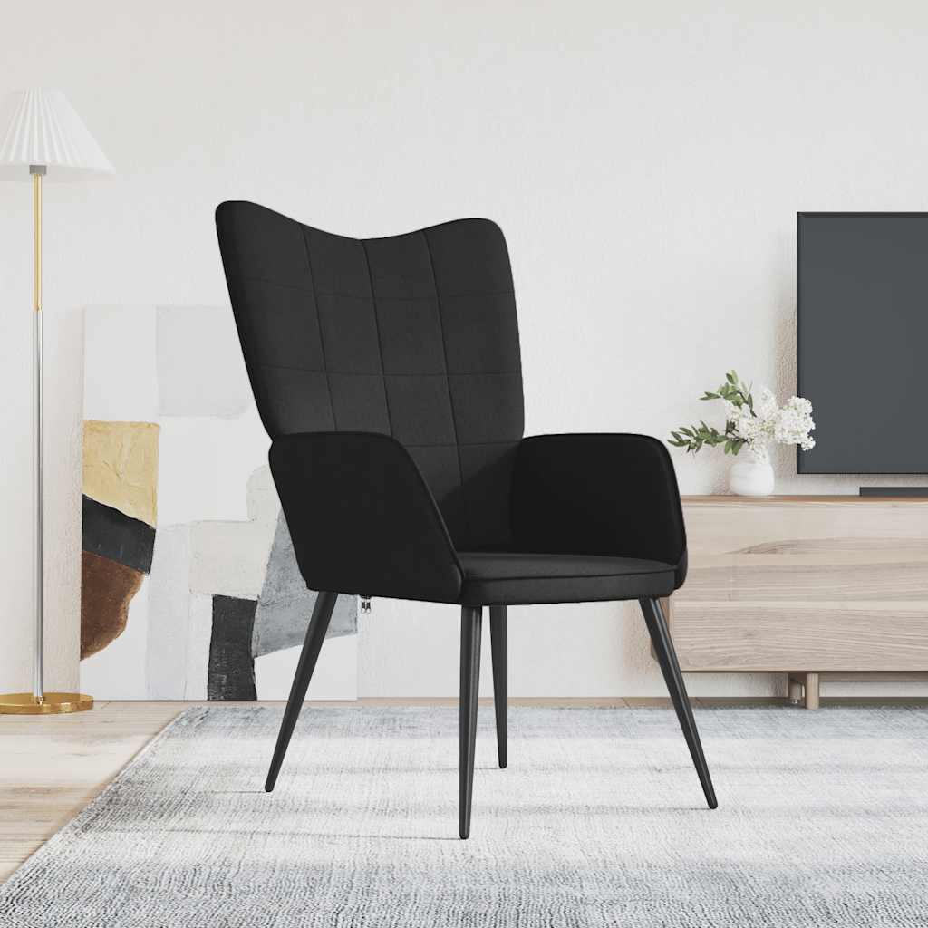 Relaxing Chair With Stool Dark Grey 100% Polyester, Steel Regular
