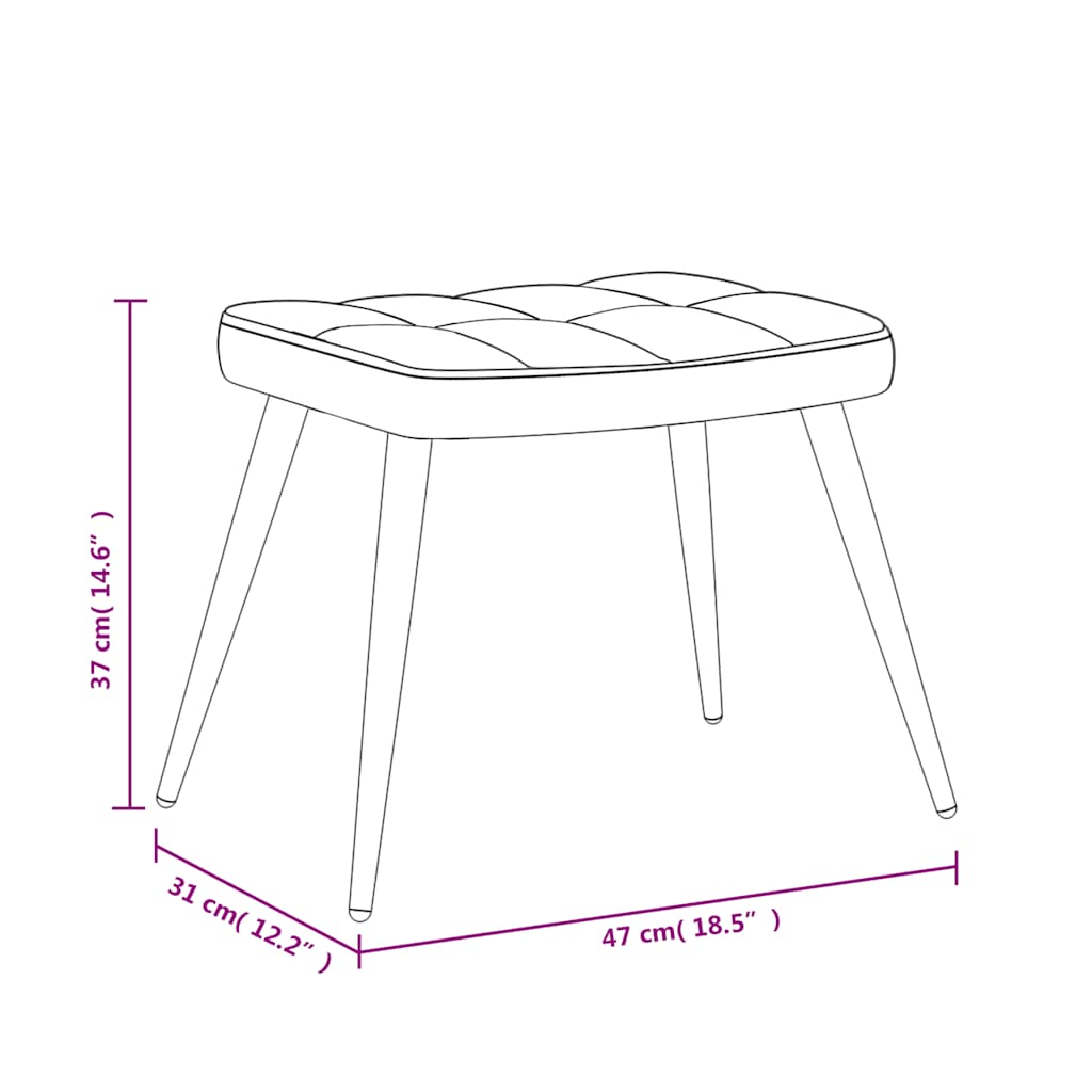Relaxing Chair With Stool Dark Grey 100% Polyester, Steel Regular