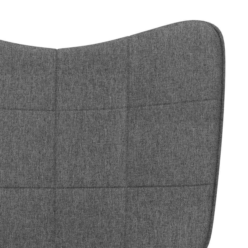 Relaxing Chair With Stool Dark Grey 100% Polyester, Steel Regular