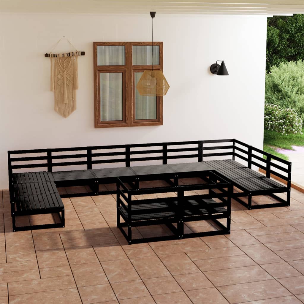 12 Piece Patio Lounge Set Solid Pinewood