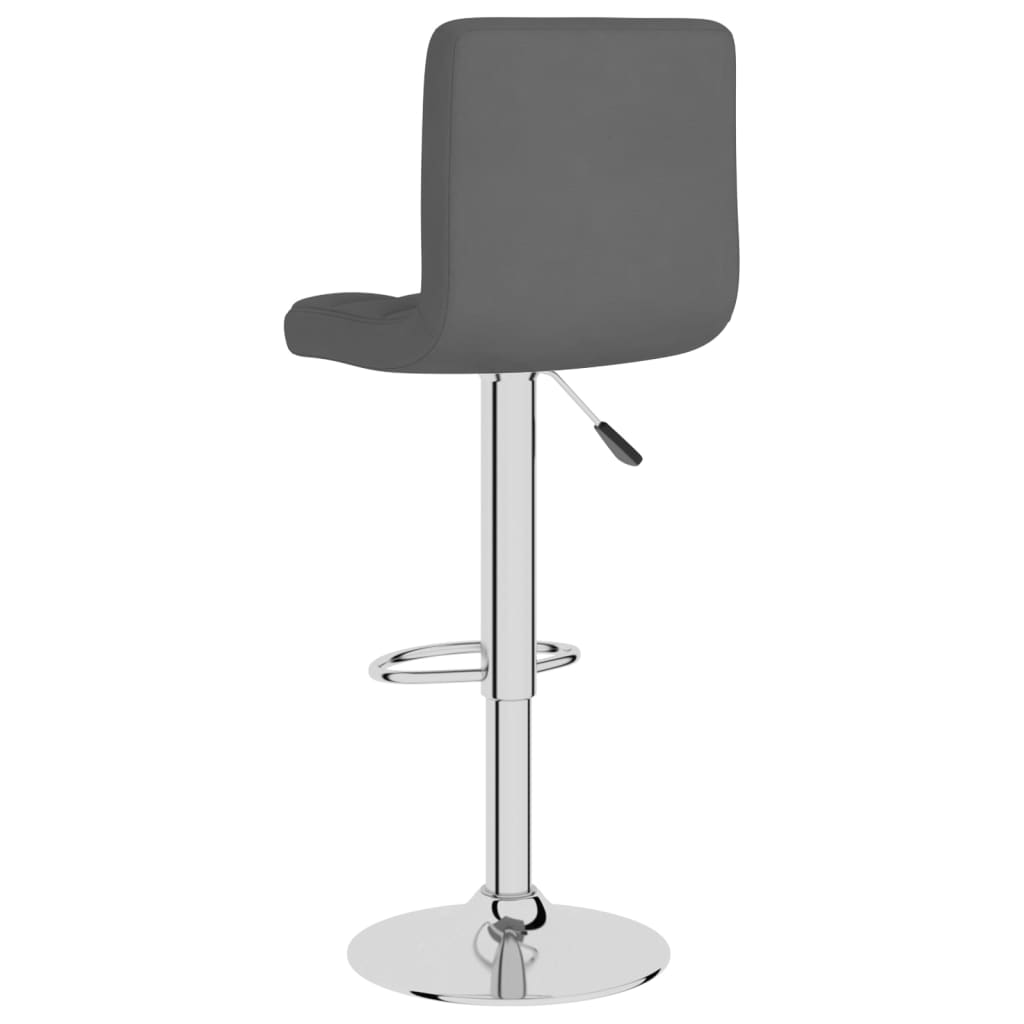 Bar Stool Set Of 2 Dark Grey 100% Polyester, Chrome-Plated Steel