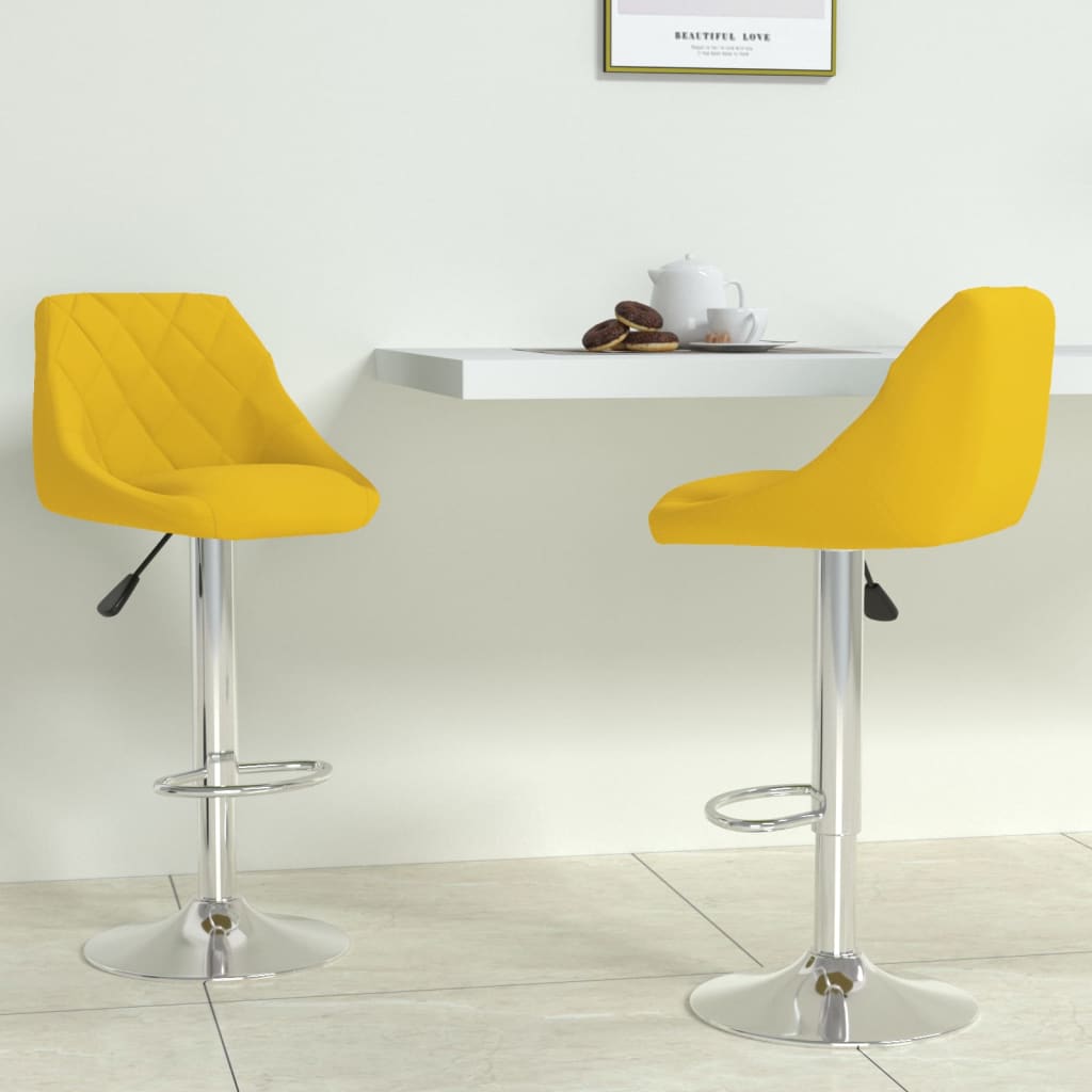Bar Stool Set Of 2 Dark Grey Velvet (100% Polyester), Chromed Steel