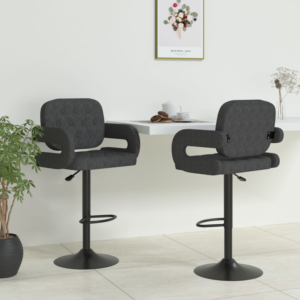 Bar Stool Set Of 2 Dark Grey