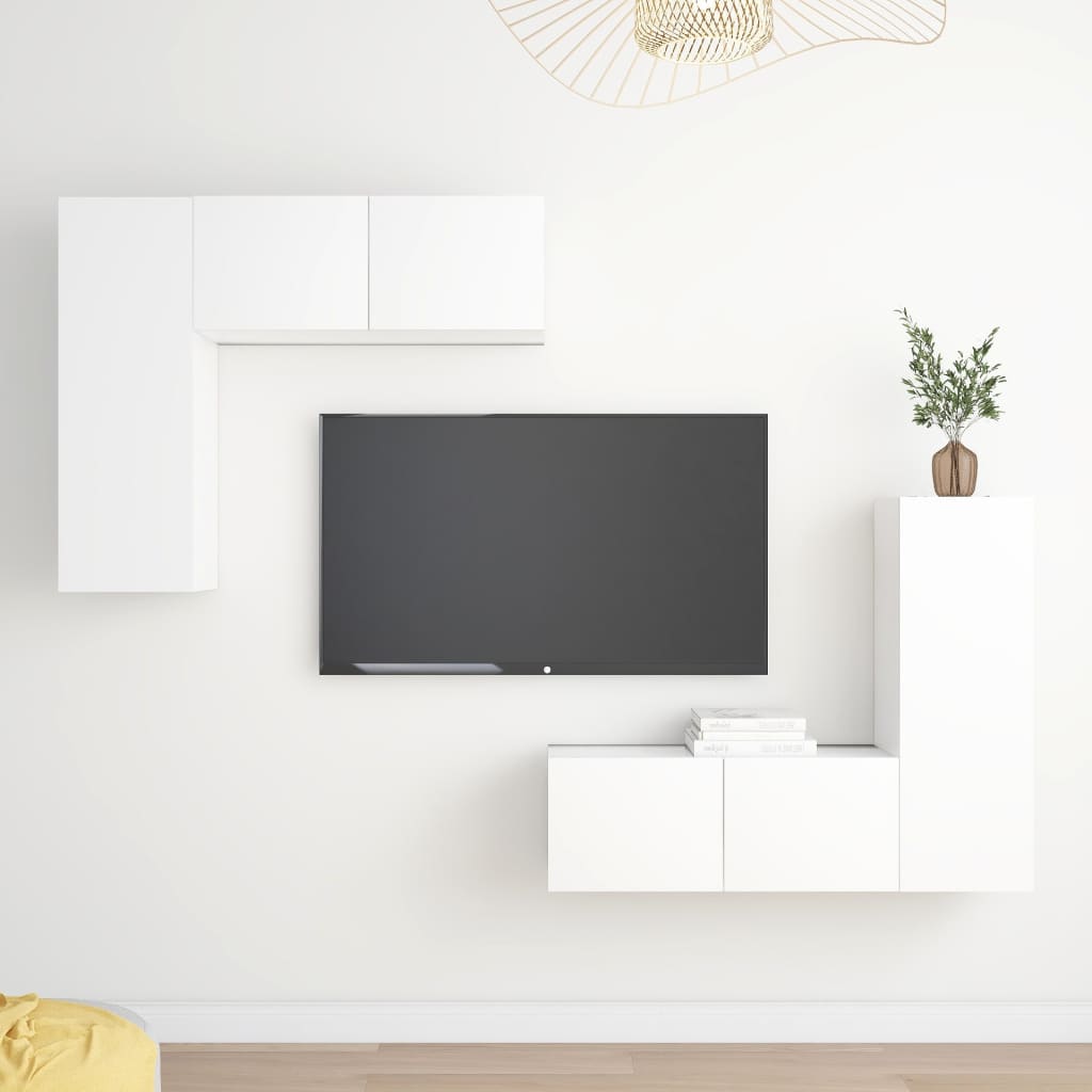 4 Piece Tv Stand Set Engineered Wood