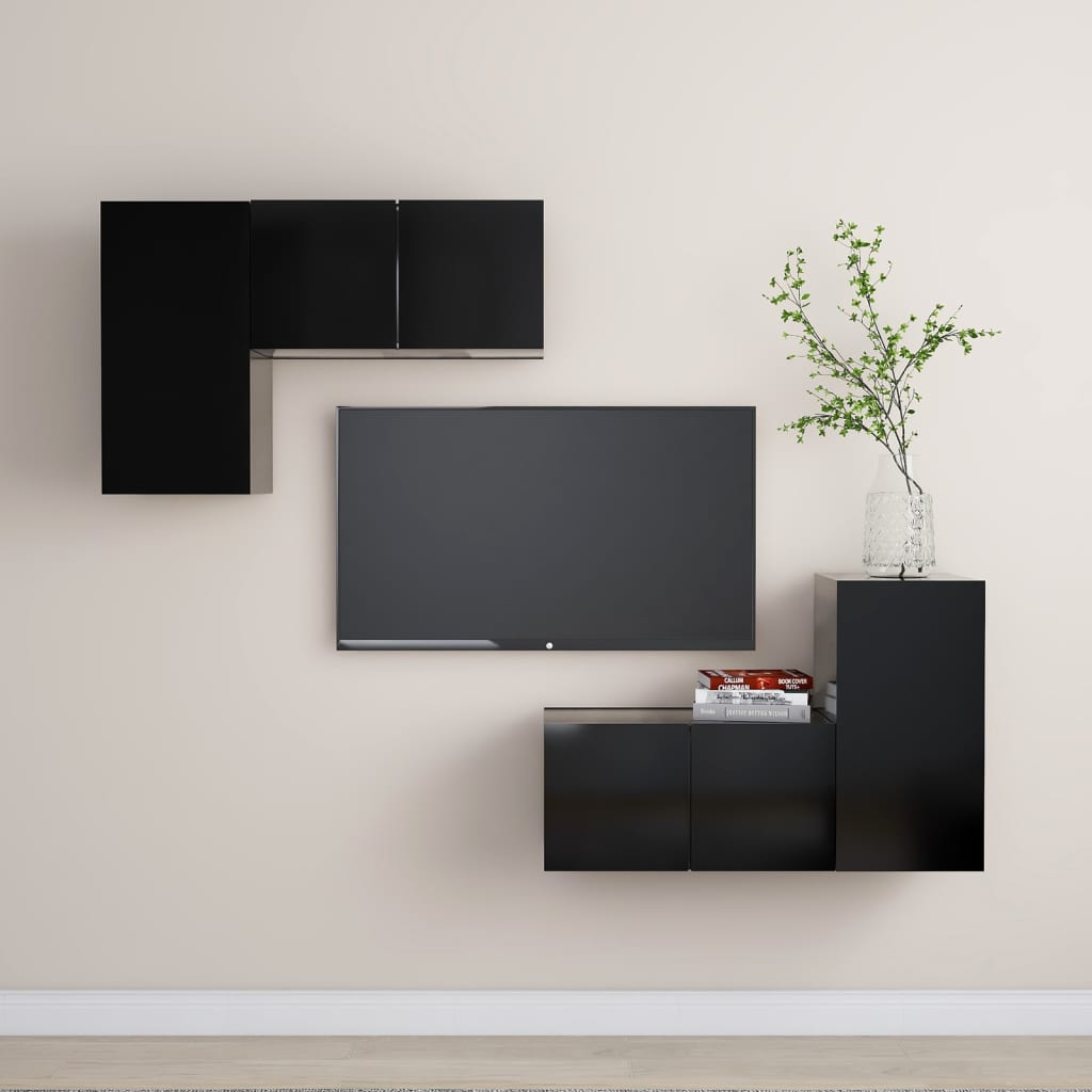 4 Piece Tv Stand Set Engineered Wood