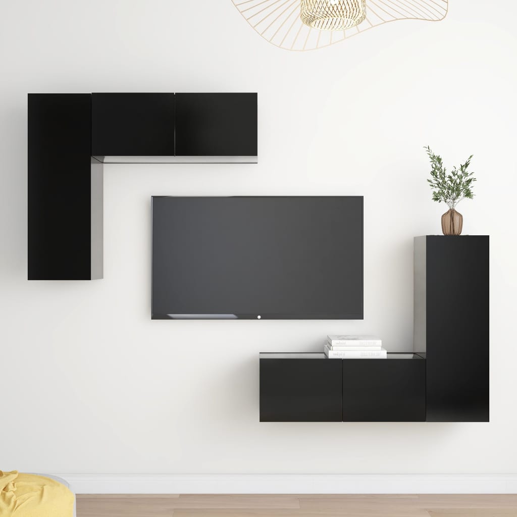 4 Piece Tv Stand Set Engineered Wood