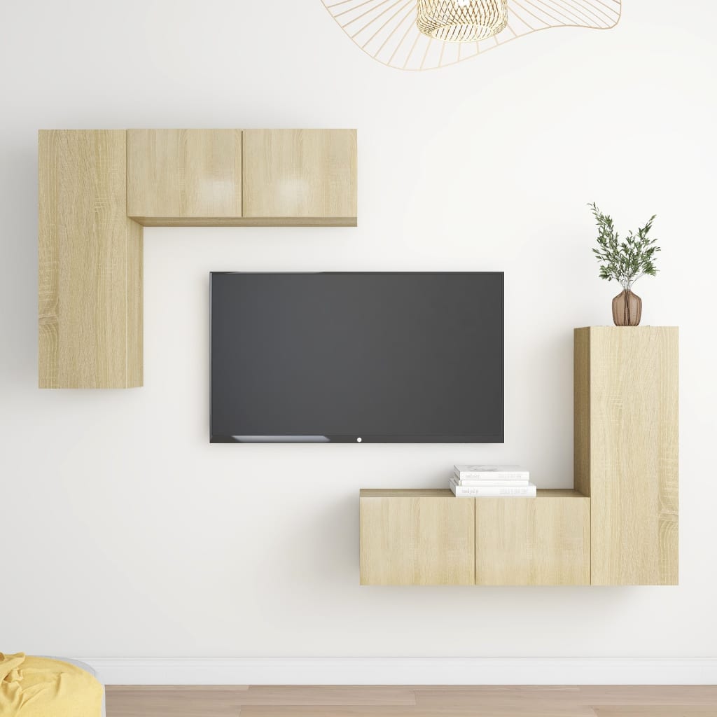 4 Piece Tv Stand Set Engineered Wood