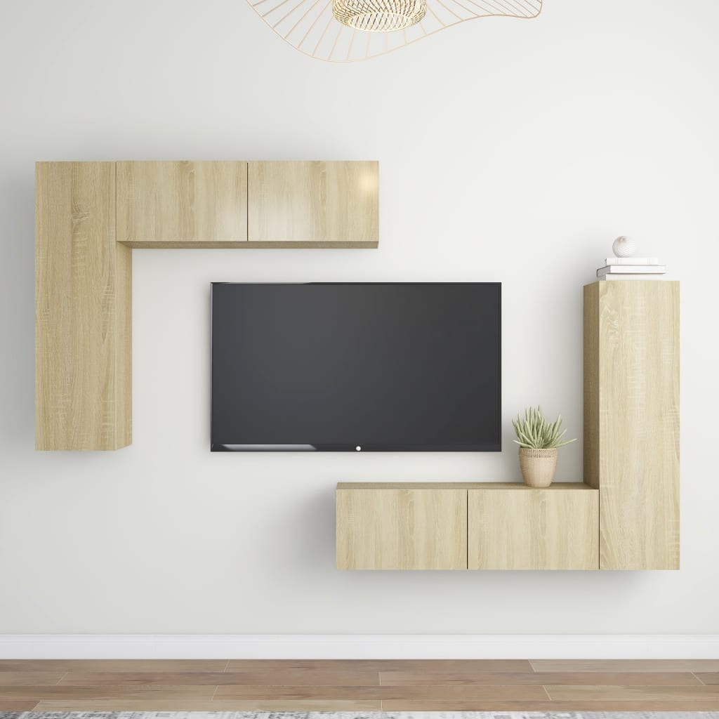 4 Piece Tv Stand Set Engineered Wood
